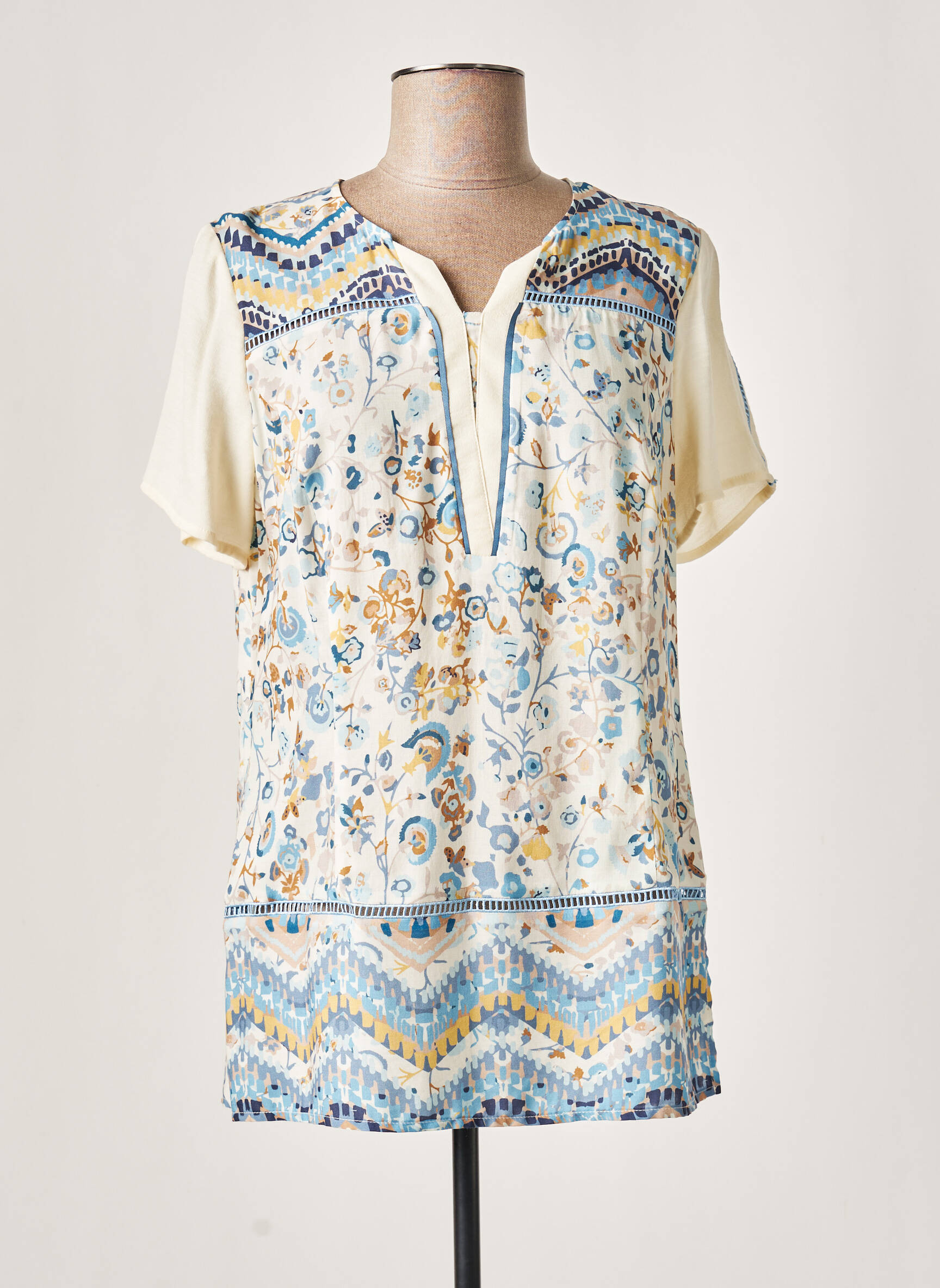 Meri Esca Tuniquemanchecourte Femme couleur beige