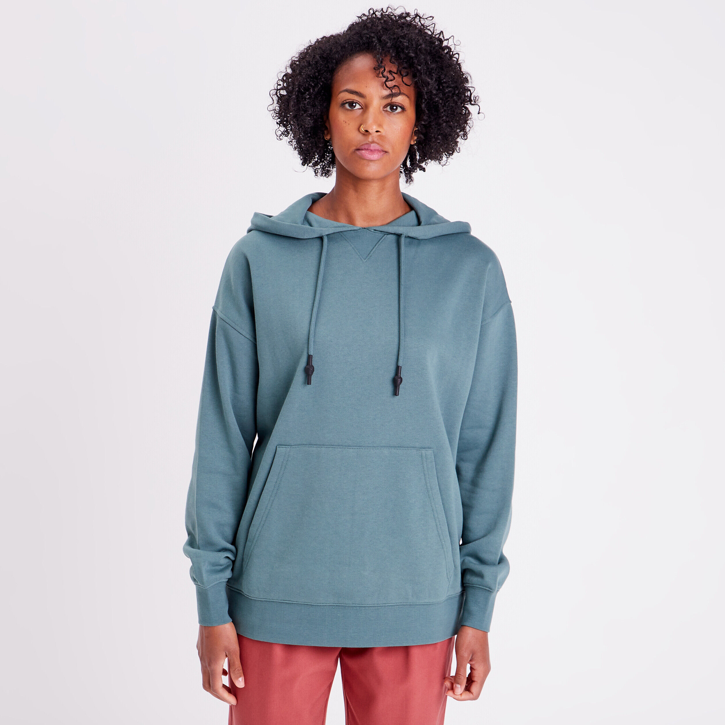Sweat oversize à capuche vert foncé femme | Cache Cache