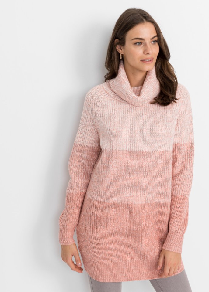 Rollkragenpullover mit Farbverlauf