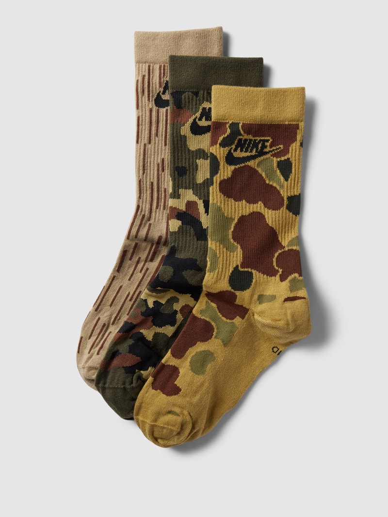 Socken mit Allover-Muster Modell 'EVERYDAY' im 3er-Pack in beige