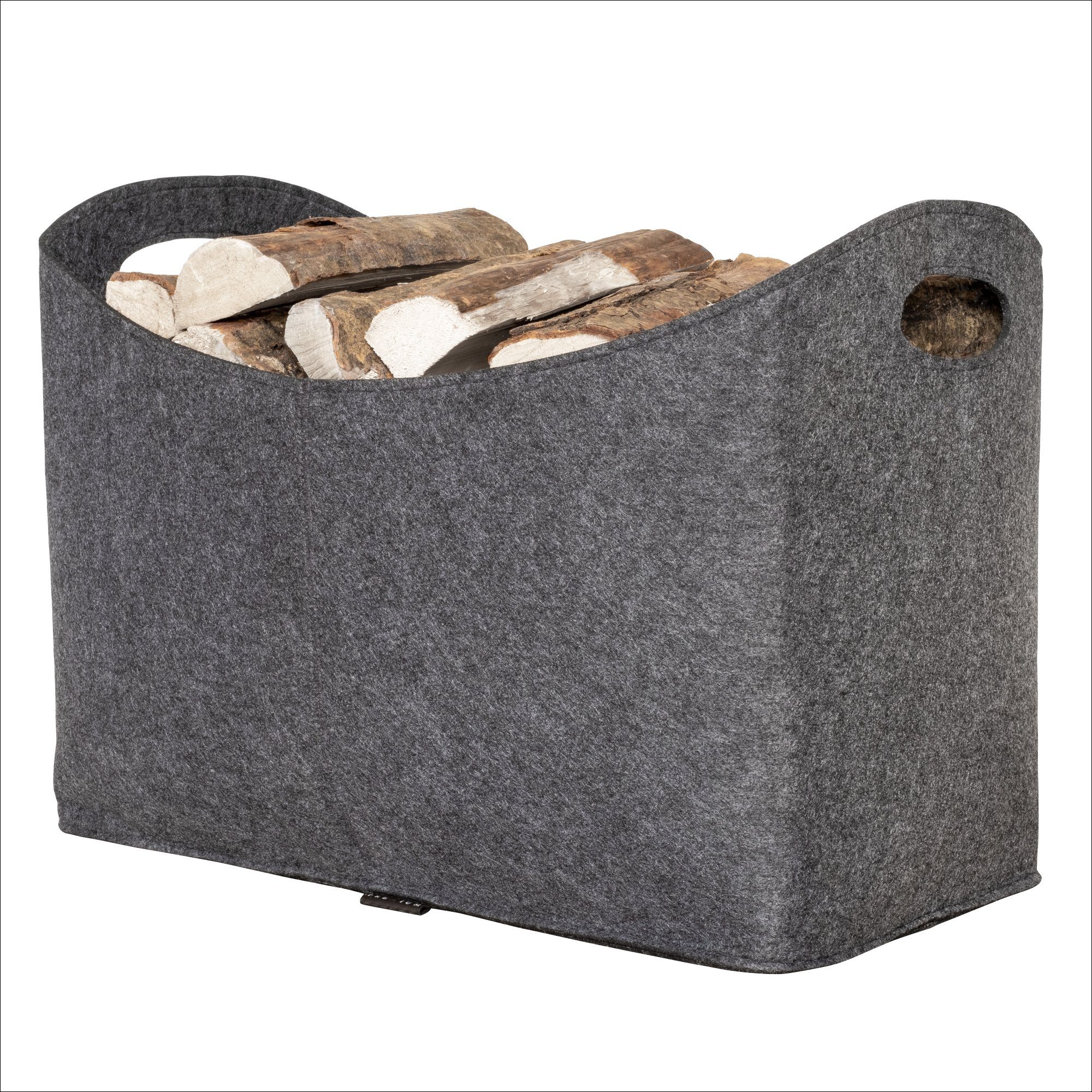 RUBBERNECK Kaminholzkorb Filztasche XL für Holz, Zeitungen, Kaminholz - Filztasche 54x30x39 cm