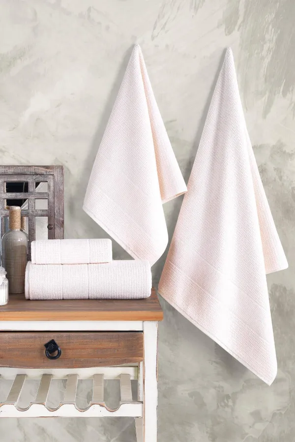 Zeynep Tekstil  Lizenzgebühren | 50 x 90–70 x 140 cm, 4-teiliges Badetuch-Set, Handtuch-Set aus 100 % Baumwolle
