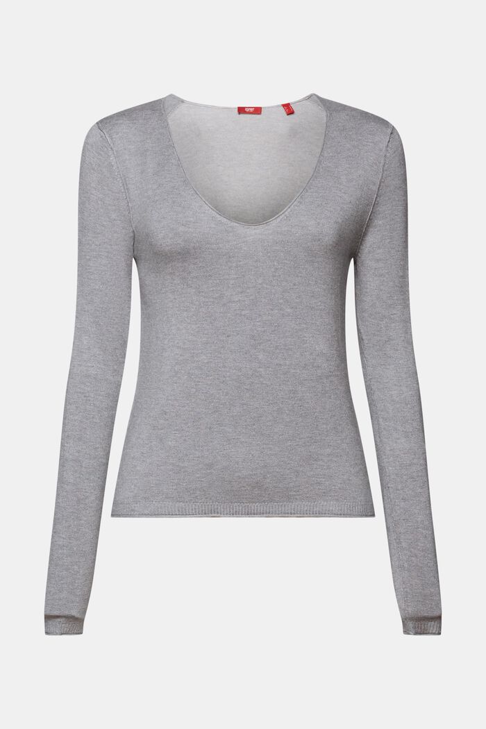 Pullover mit abgerundetem V-Ausschnitt