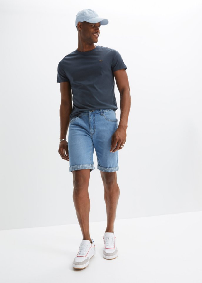 Stretch-Jeans-Bermuda, Regular Fit