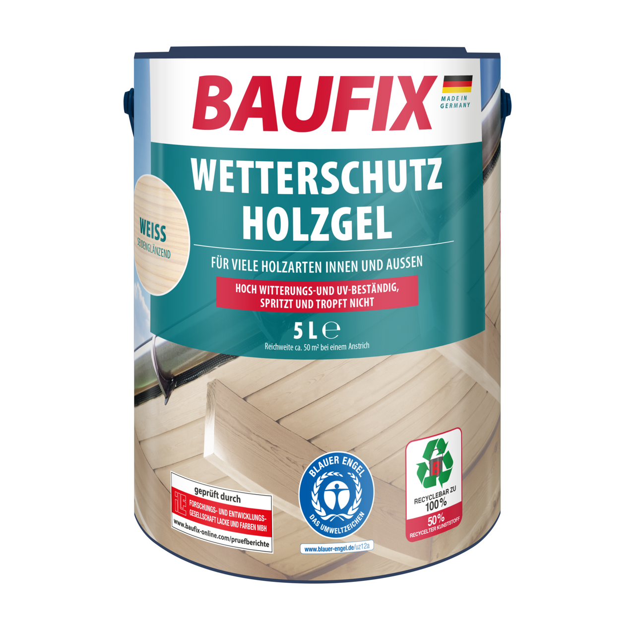 Baufix Wetterschutz-Holzgel weiß