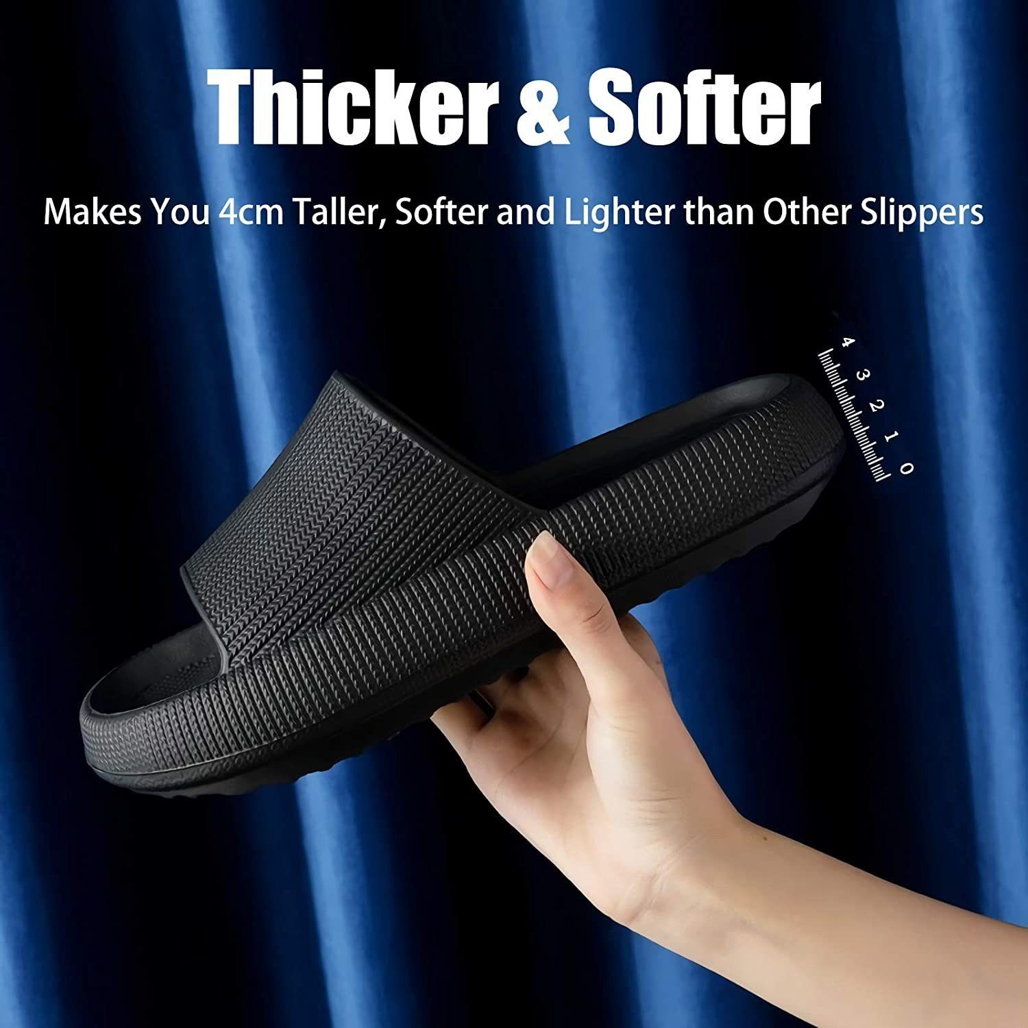 SOTOR Badeschuhe 4CM dicke Sohle weiche Hausschuhe Hausschuhe Badeschuh Geeignet für Bad, Schlafzimmer, Wohnzimmer, Strand, Freizeit