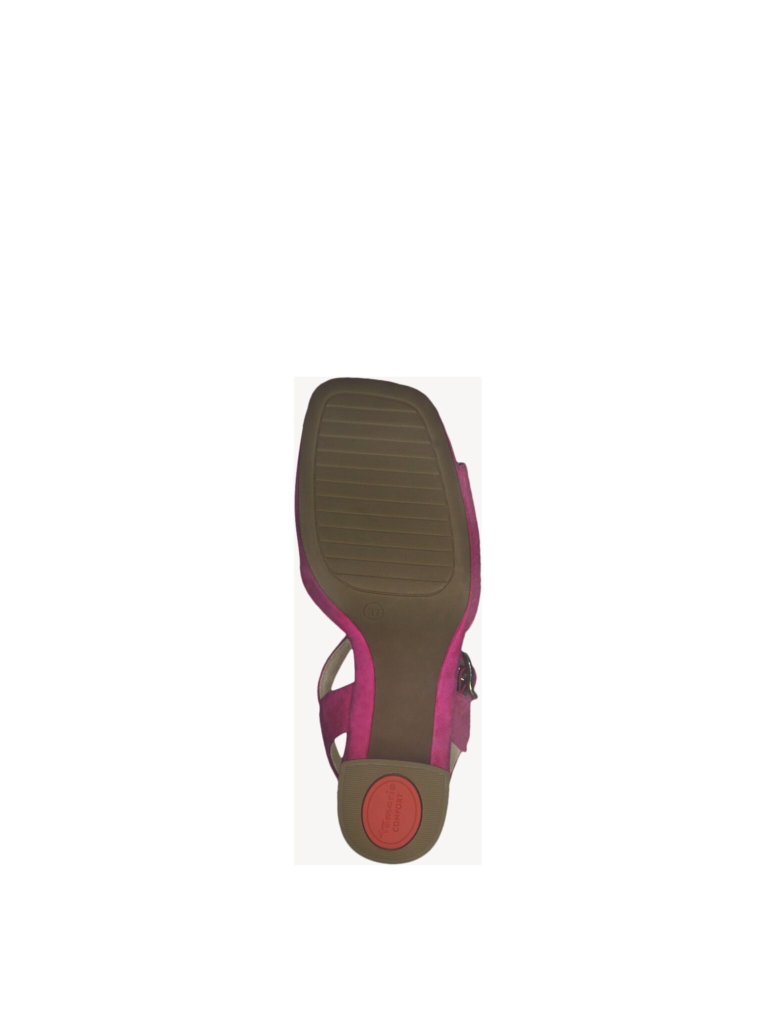 Sandale à talon en cuir - rose fuchsia
