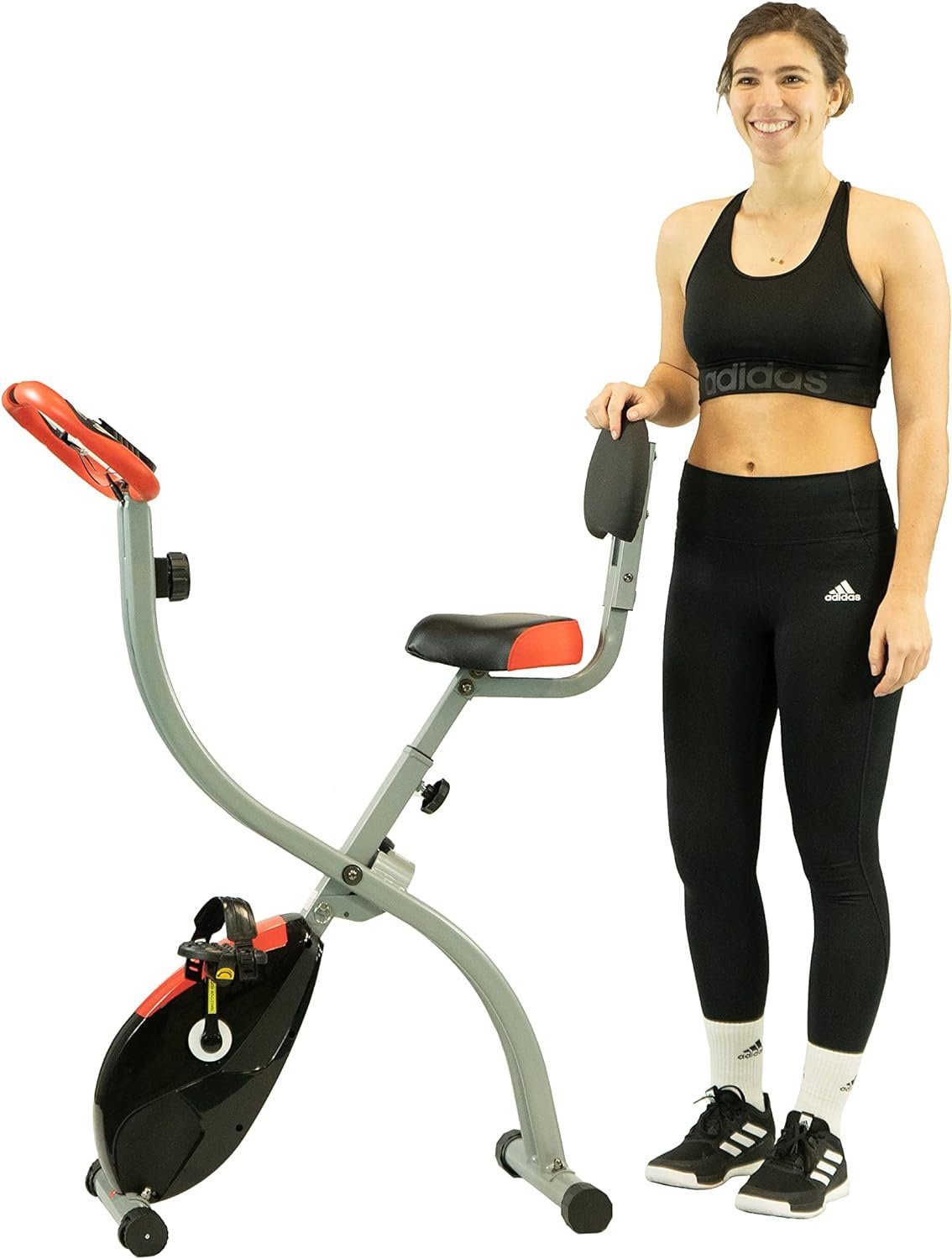 Fjoerdesports Heimtrainer Fjoerdesports Senioren Heimtrainer, Heimtrainer (Geschwindigkeitsüberwachung, gepolsterter Sitz, verstellbare Widerstandsstufen, Handpulssensoren, Zusammenklappbar, verstellbare Höhe, LCD-Display, Gepolsterter Sitz, verstell