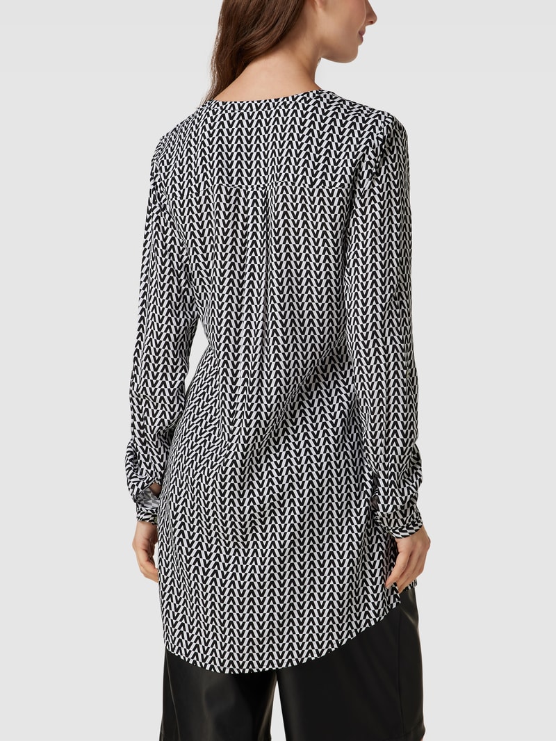 Blusenshirt mit Allover-Muster in schwarz