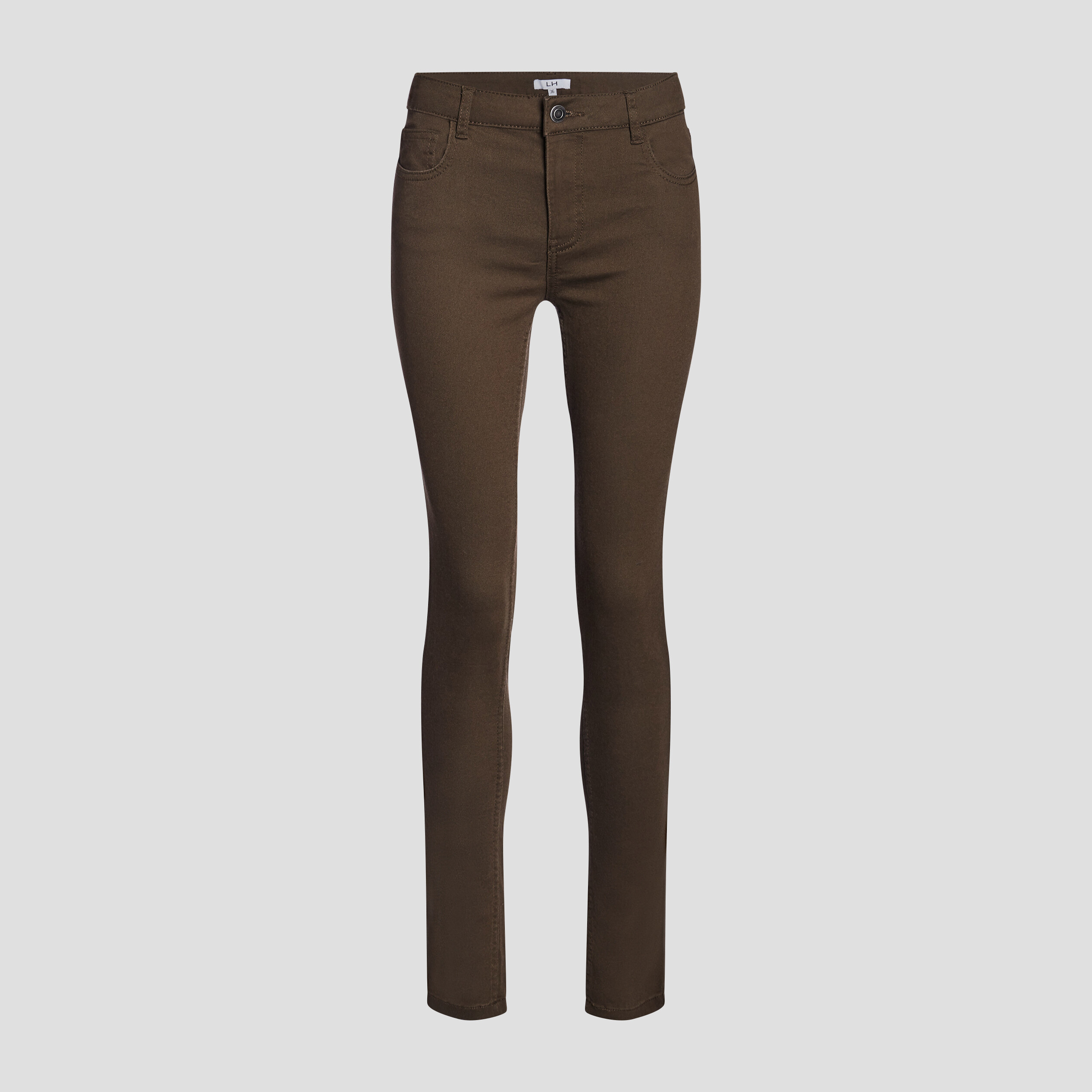 Pantalon slim taille normale vert kaki femme | La Halle
