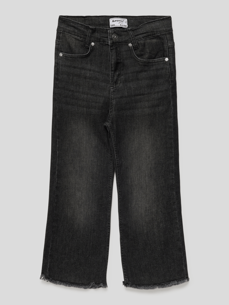 Jeans mit Label-Patch in schwarz