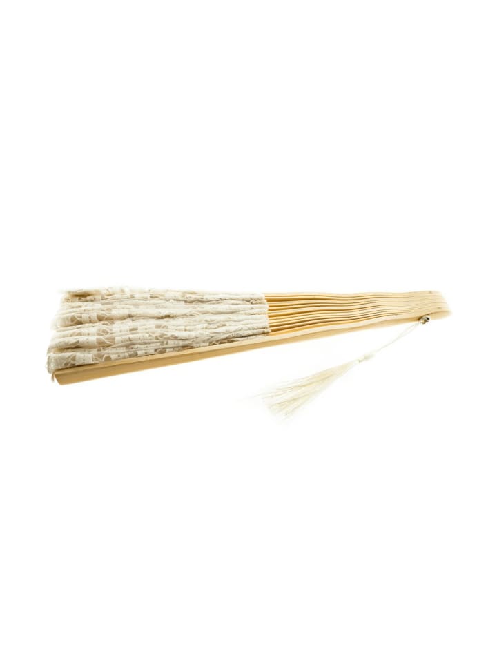 COFI 1453 Handgemachte elegante Fächer mit Spitze für besondere Anlässe in Creme günstig kaufen onesize