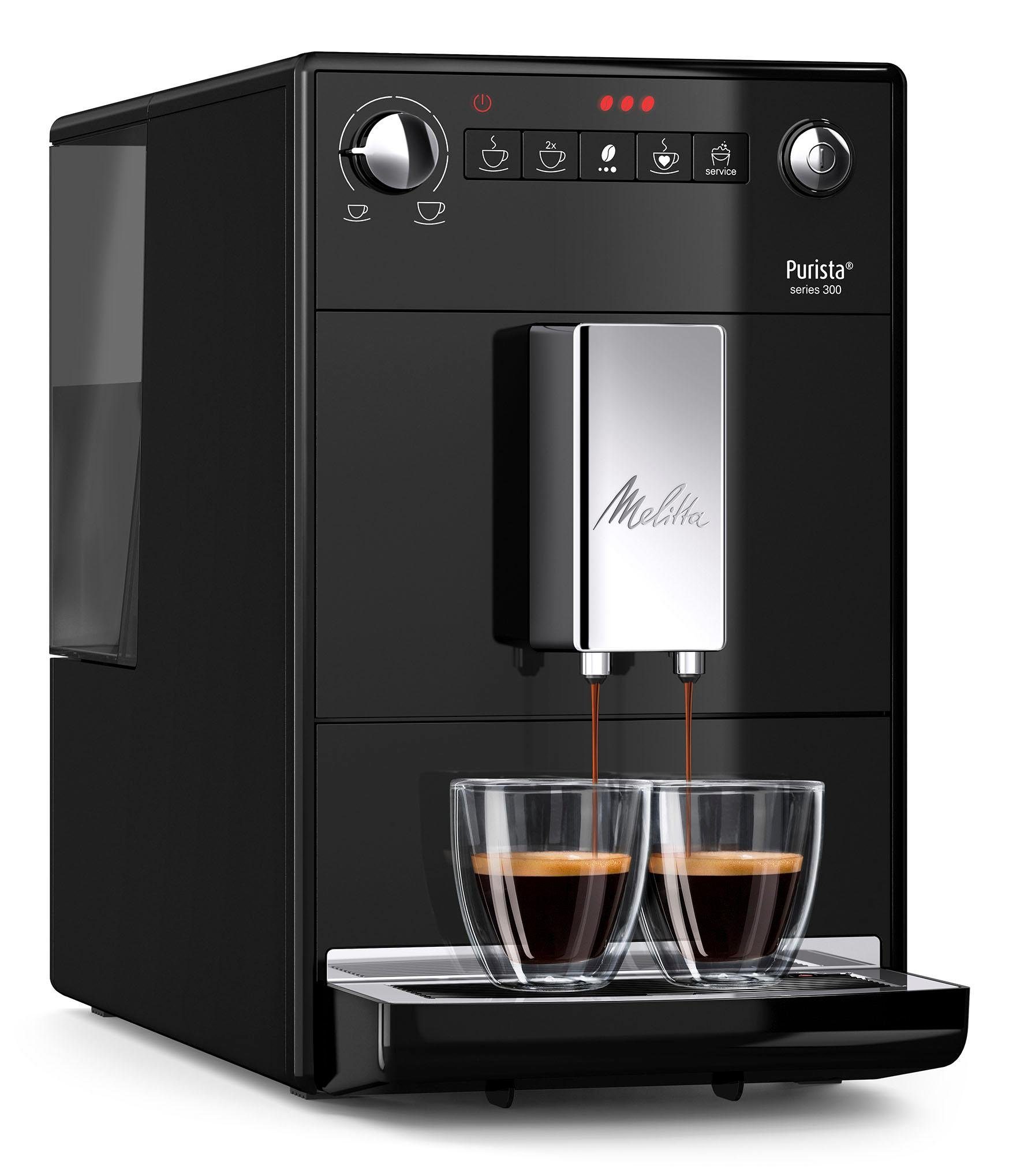 Melitta Kaffeevollautomat Purista® F230-102, schwarz, Lieblingskaffee-Funktion, kompakt & extra leise