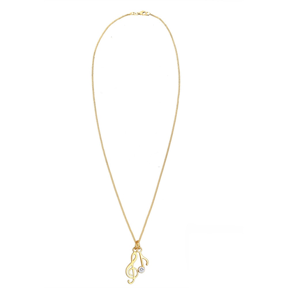 Elli Elli Collier Pendentif pour dames Symbole musical filigrane avec cristaux en 925/ collier