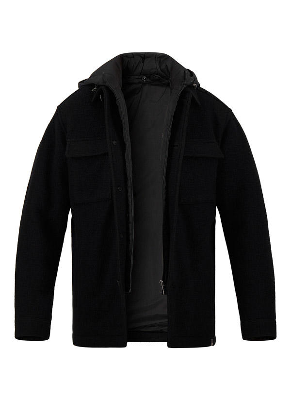 BOGGI MILANO, Jacke, Wolle wattiert, schwarz
