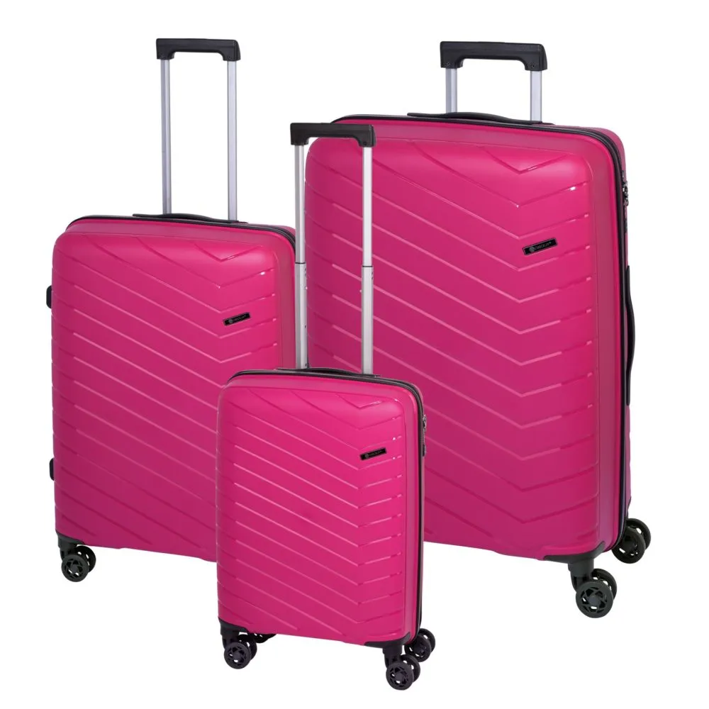 Check.IN 3-tlg. Kofferset ORLANDO mit 4 Rollen - magenta
