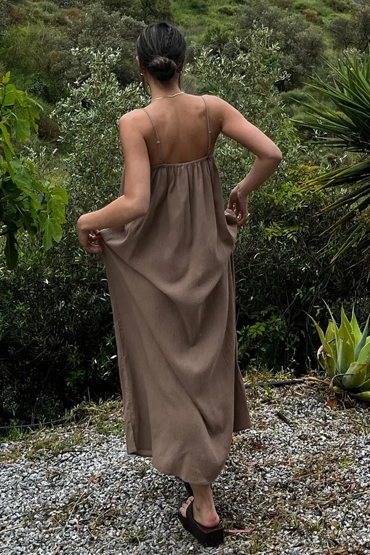 Madmext  Langes Wickelkleid mit Nerzriemen Mg1720