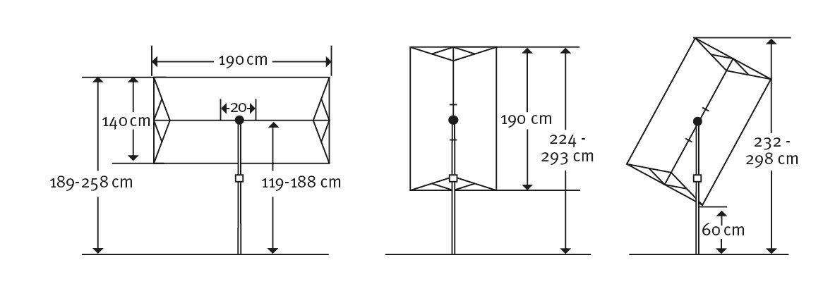 Schneider Schirme Sonnenschirm Novara, LxB: 140x190 cm, mit Schutzhülle, ohne Schirmständer, UV-Schutz von 50+