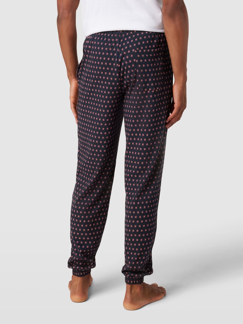 Pyjama-Hose mit floralem Muster Modell 'Mix + Relax Hose lang' in dunkelblau