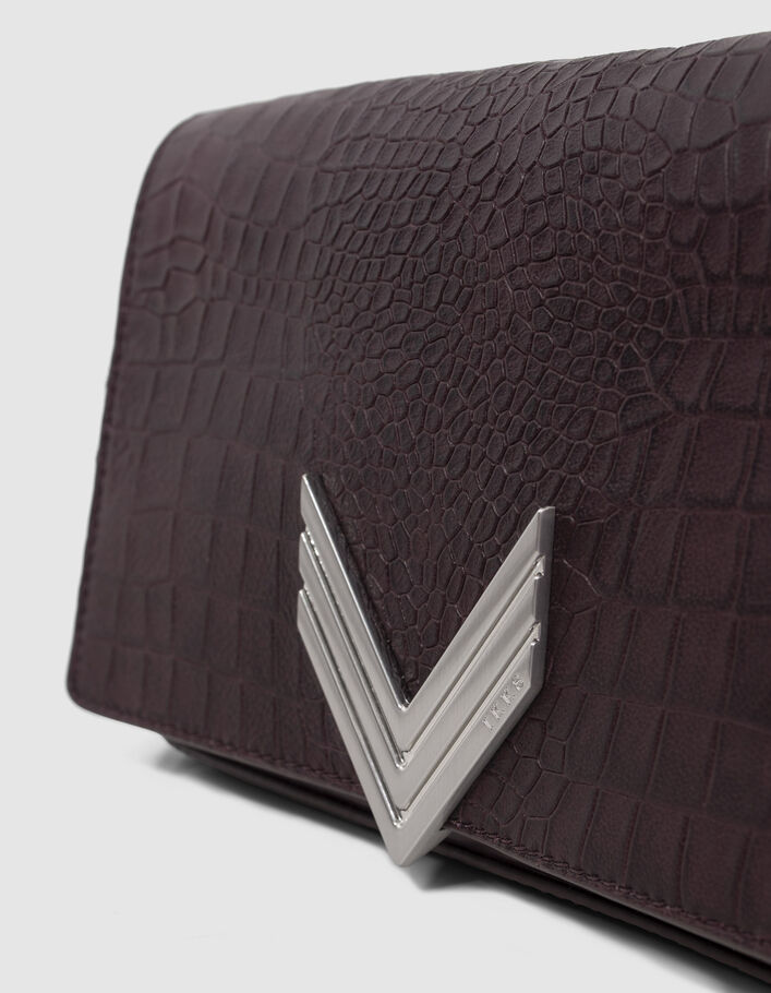Le 111 TRINITY SCHOOL bordeaux cuir embossé python Femme