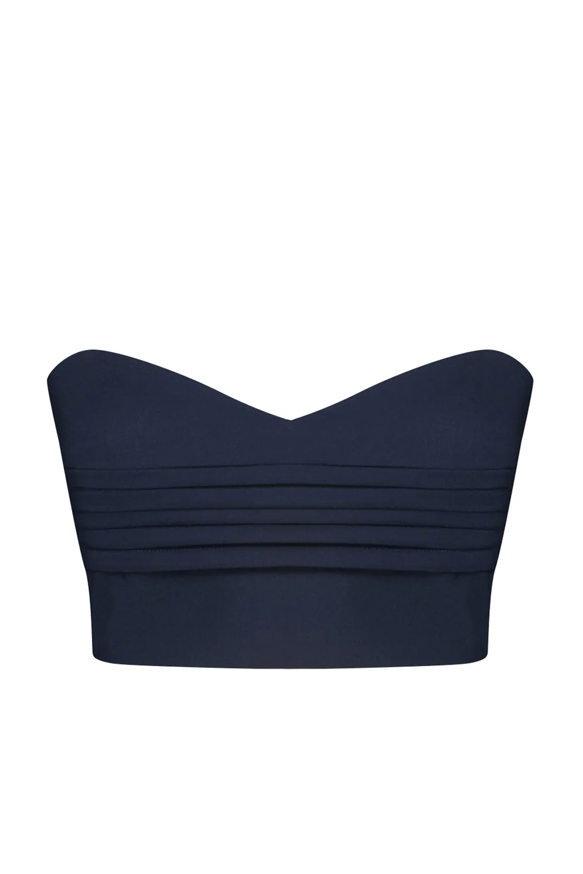 Trendyol Collection  Marineblaue trägerlose Korsett-Crop-Webbluse TWOSS24BZ00347