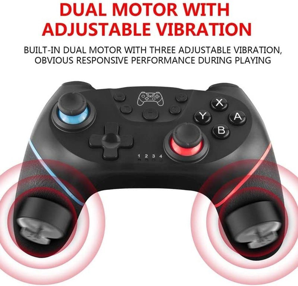 Hikeren Kabelloser Gaming Controller Mit Vibration,Achsen Gyroskop,Komfortabel Gamepad (1 St)