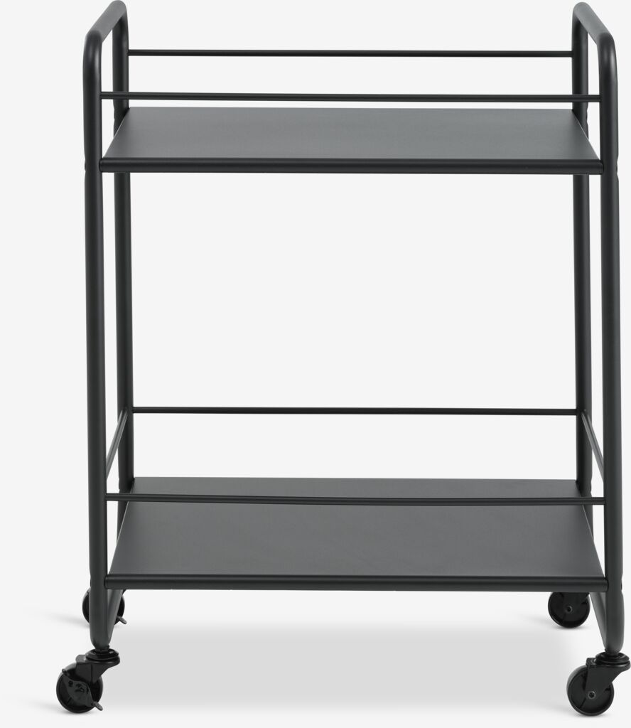 NARUP Tisch auf Rollen, 2 Ablagen, schwarz