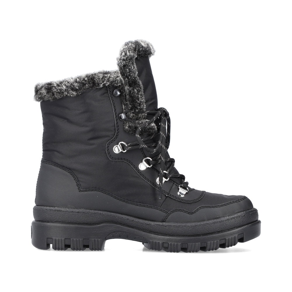 Rieker Damen Schnürstiefel tiefschwarz