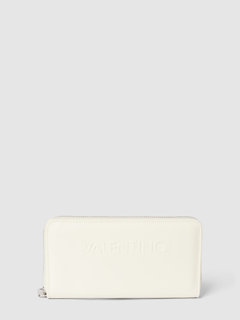Portemonnaie mit Label-Detail Modell 'HOLIDAY' in ecru