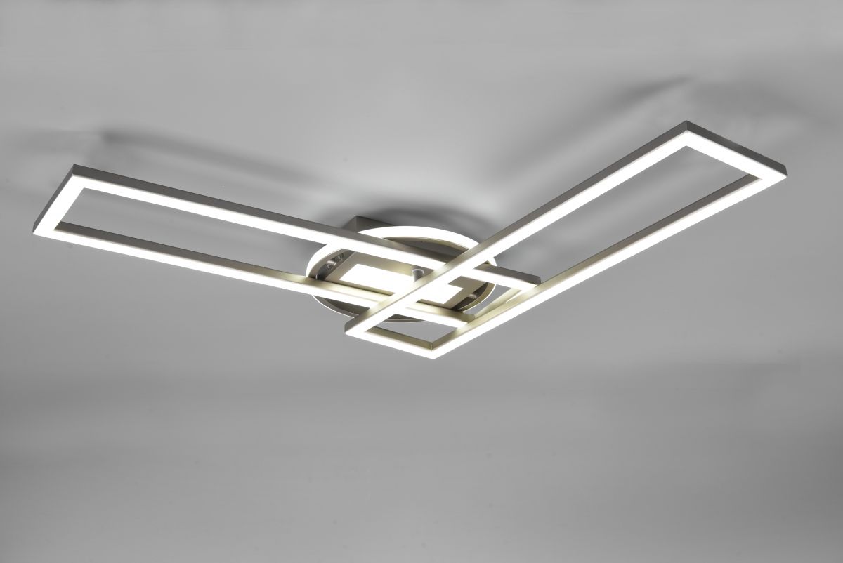Reality Leuchten LED Deckenleuchte Twister Nickel