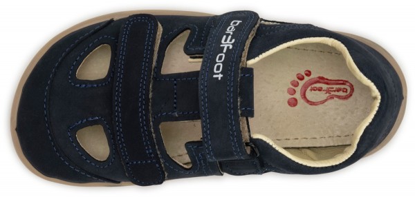 bar3foot Cross ~ Leder Sandale ~ Navy