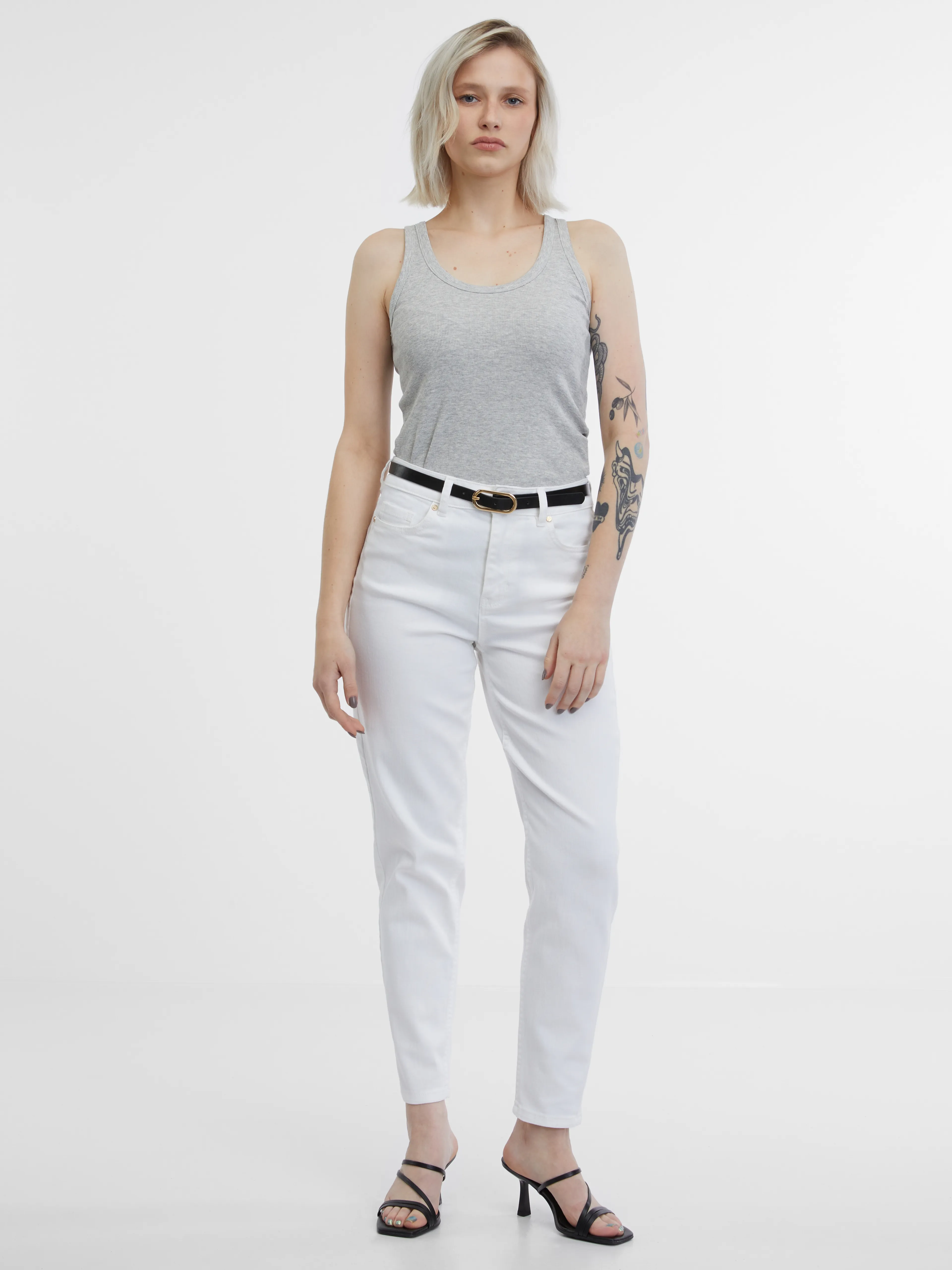 Weiße Mom-Jeans ORSAY