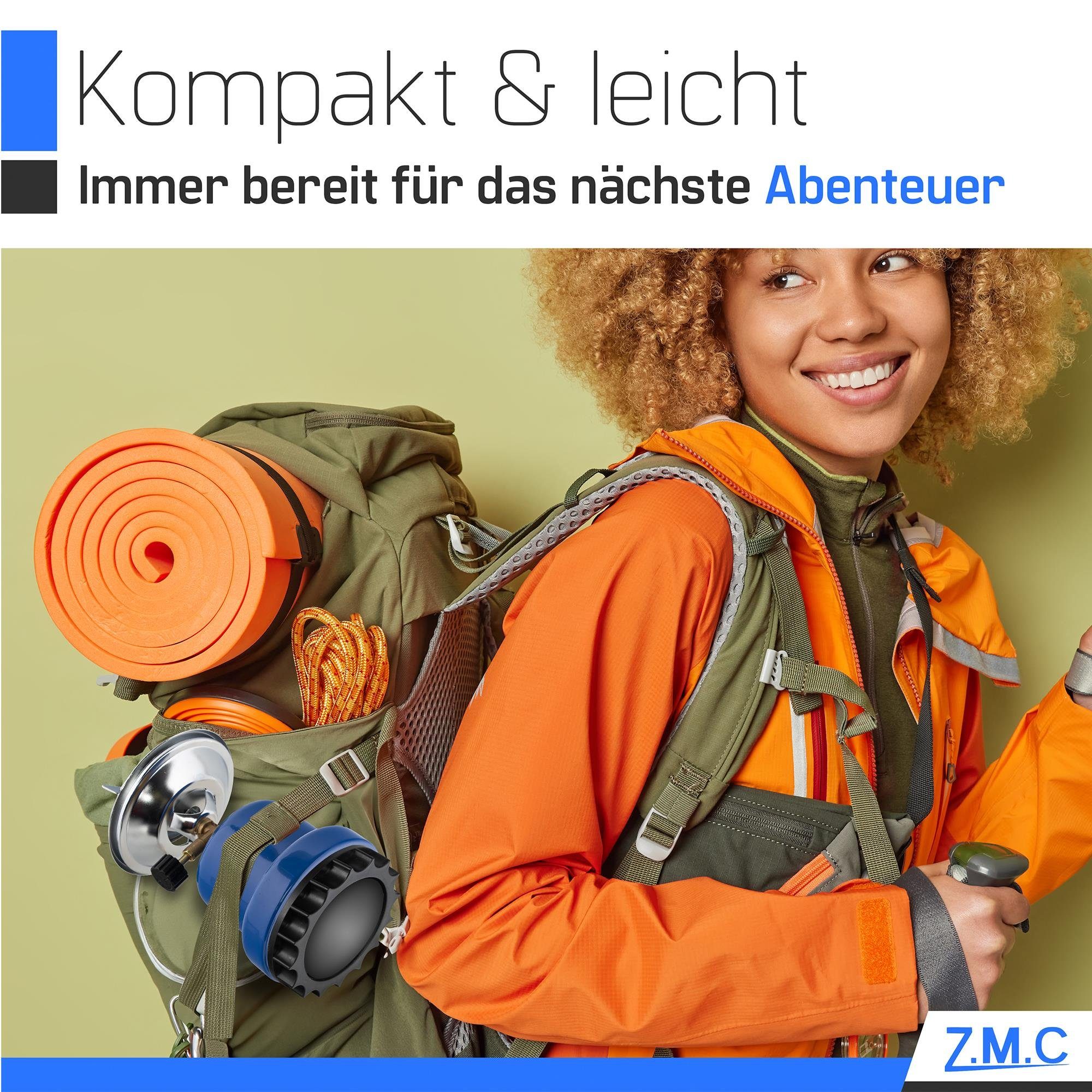 ZMC Gaskocher Campingkocher Gaskocher Shisha Kohleanzünder Stechgaskartusche Herd, (Maximale Temperatur: 1100W / Gewicht: 520g), Butangasbrenner Kartuschenkocher Kochfeld für Festivals, Wanderungen