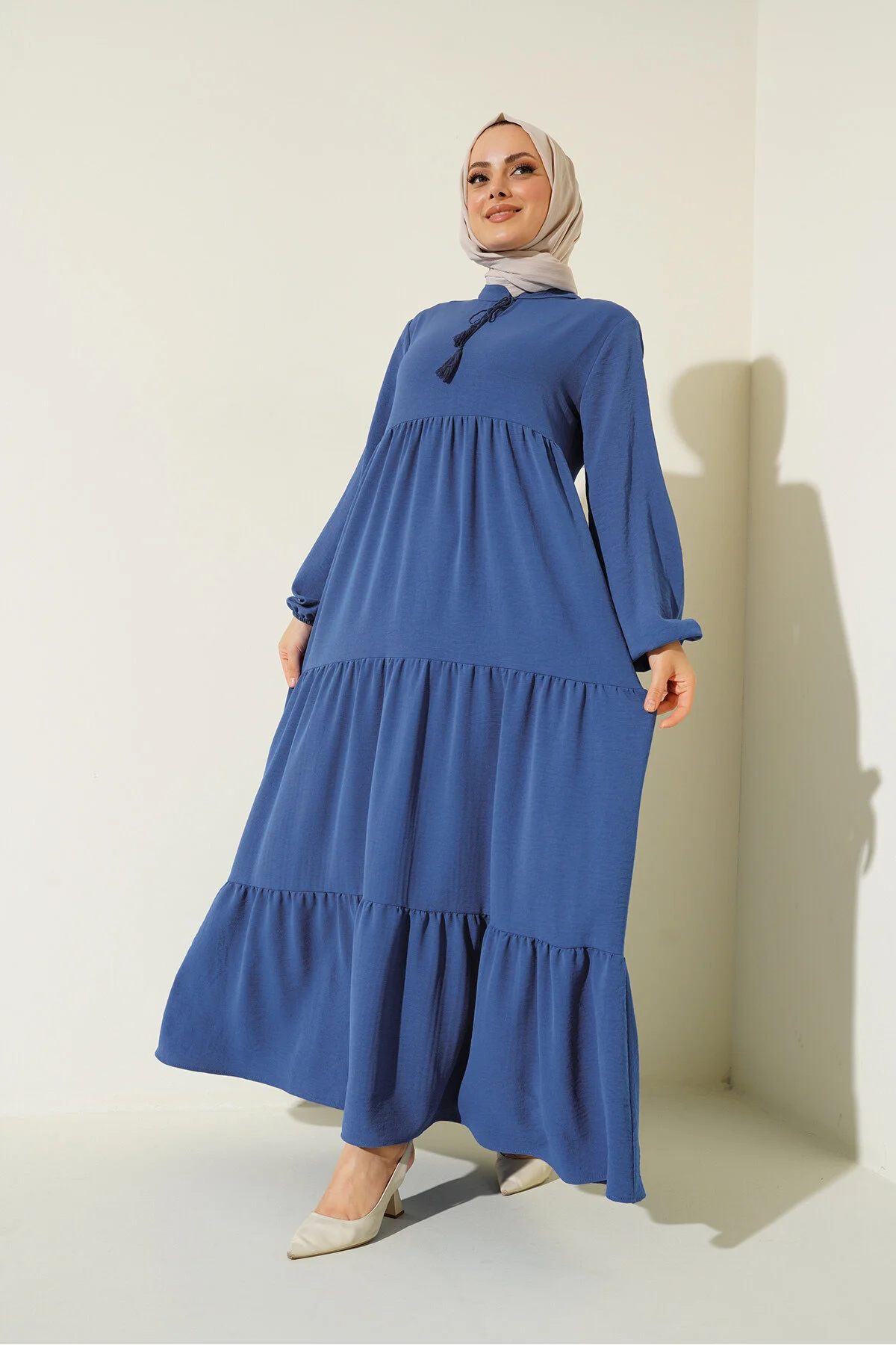 Bigdart  1627 Hijab-Kleid mit Kragen und Schnürung - C.Saks