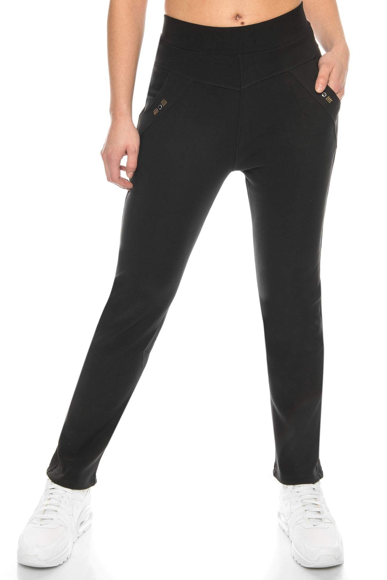 Kendindza Collection Thermohose Thermohose Damen Winter gefüttert warm Innenfleece Winterhose elegant Gummibund, Schlupfhose, Stretch