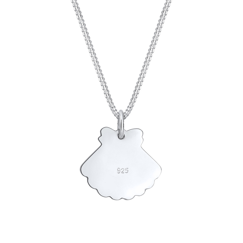 Elli Elli Collier Femme Pendentif Coquillage Maritime Mer Émail - (925/1000) Argent collier