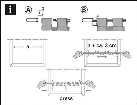 Scheibenstange Klemmstange Filigrano Kugel, GARDINIA, Ø 10 mm, ausziehbar, ohne Bohren, geklemmt, Serie Press&Go