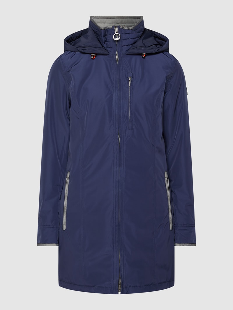 Jacke mit Label-Detail Modell 'STOCKHOLM' in dunkelblau