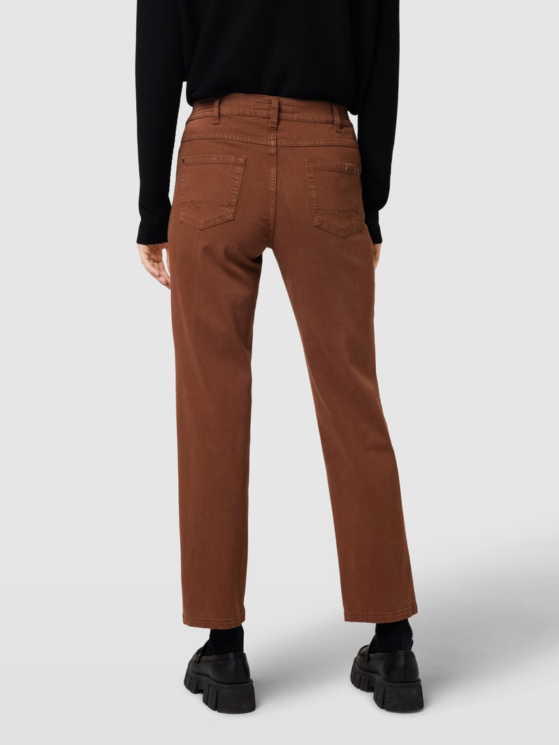 Straight Fit Jeans im 5-Pocket-Design Modell 'Greta' in cognac