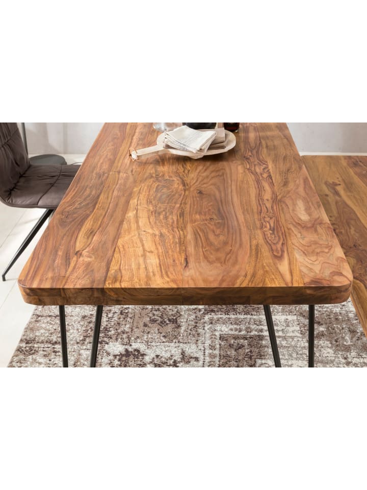 KADIMA DESIGN Esstisch BAGLI Massivholz 200 x 80 x 76 cm Esszimmer-Tisch in Massivholz günstig kaufen