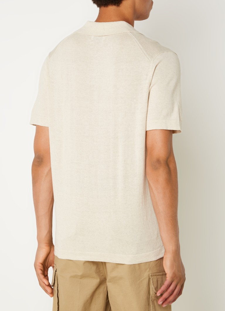 NN.07 Polo oversized fit zo zmesi ľanu