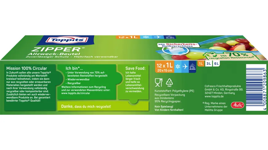 Toppits Zipper 1 L BBQ