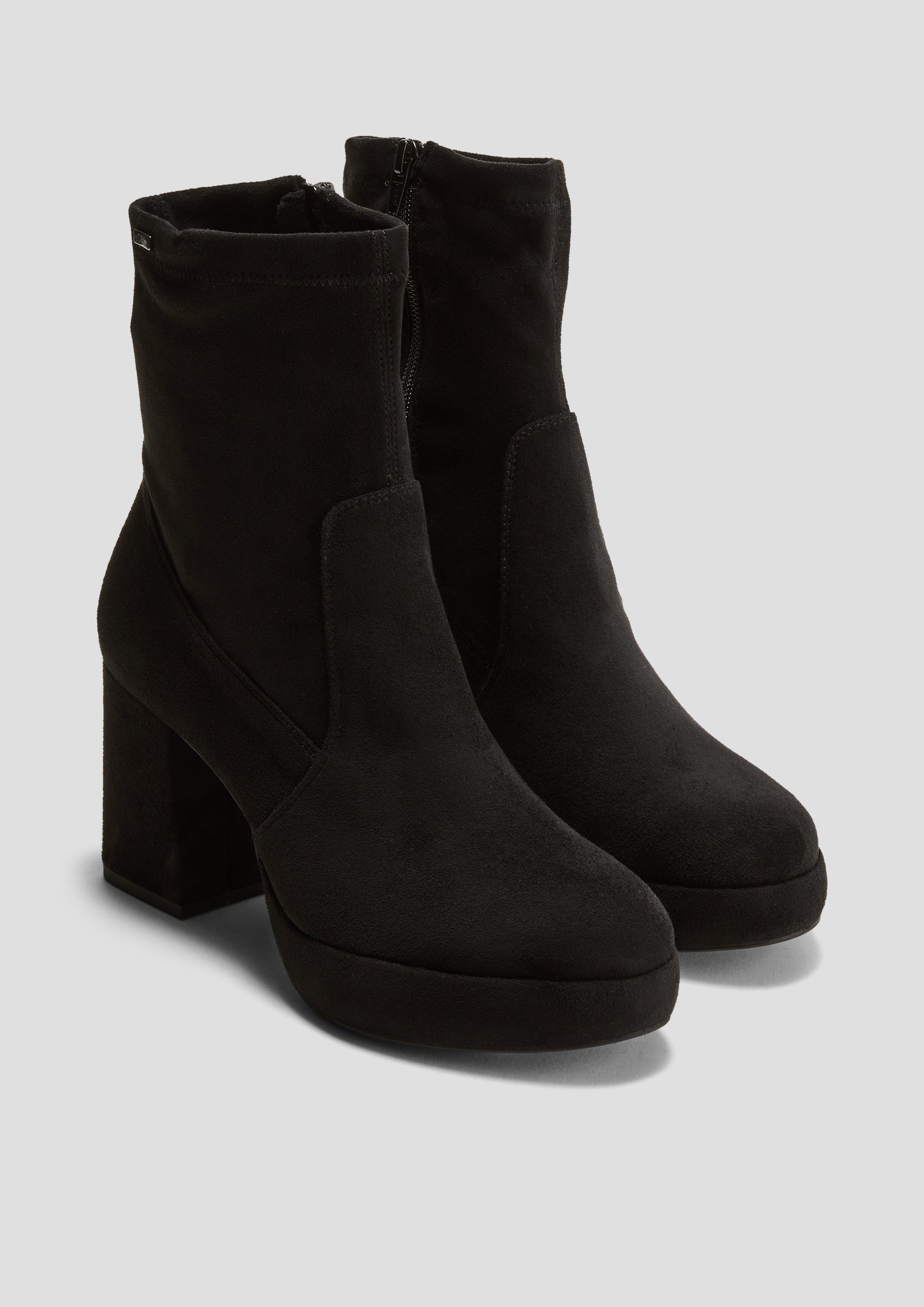Stiefel mit Blockabsatz in Velorslederoptik  6008302-001