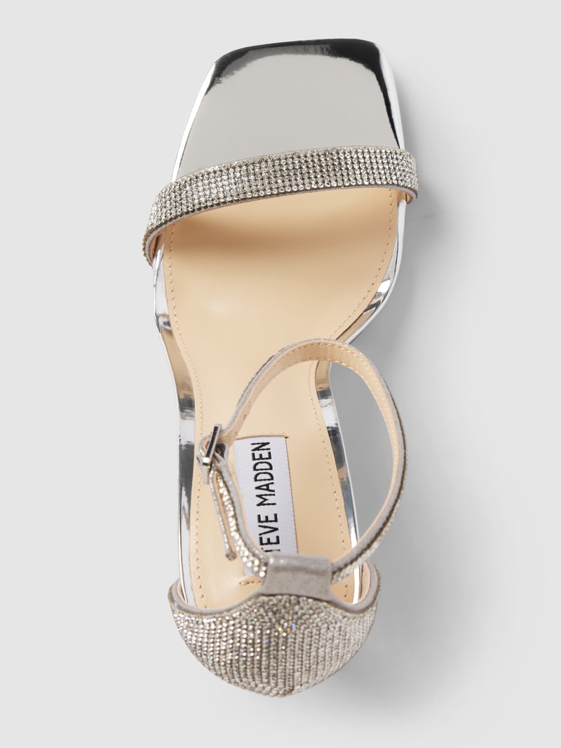 Sandalette mit Strasssteinbesatz Modell 'UPHILL' in silber