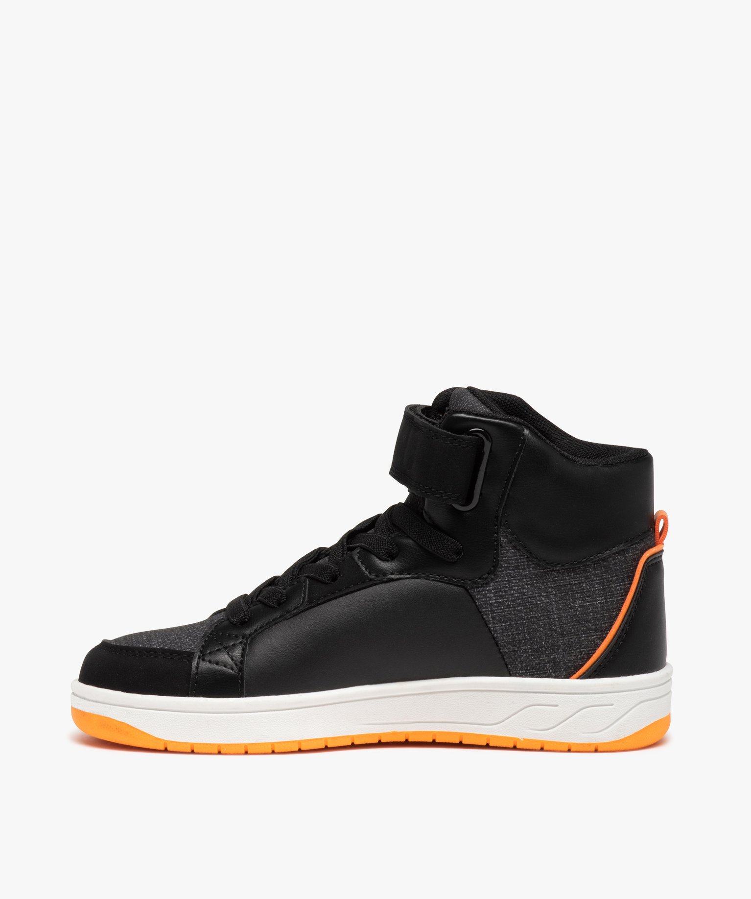 Basket mid-cut fermeture scratch avec motif manga Garçon noir | GEMO