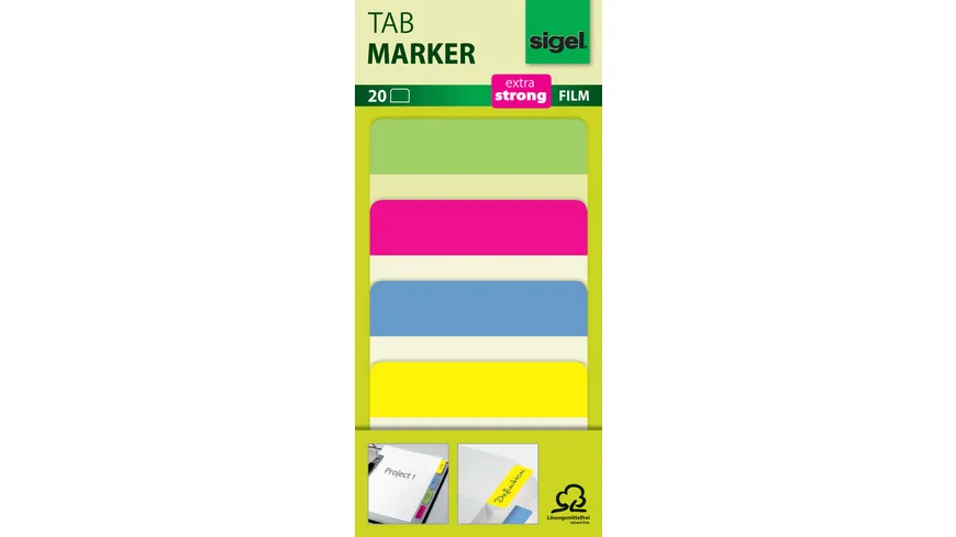 sigel Tabmarker extra stark Intensivfarben 20Blatt