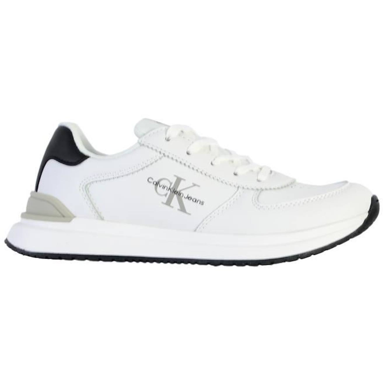 Basket à Lacets Juniors Calvin Klein Jeans Low Cut Lace Up blanc