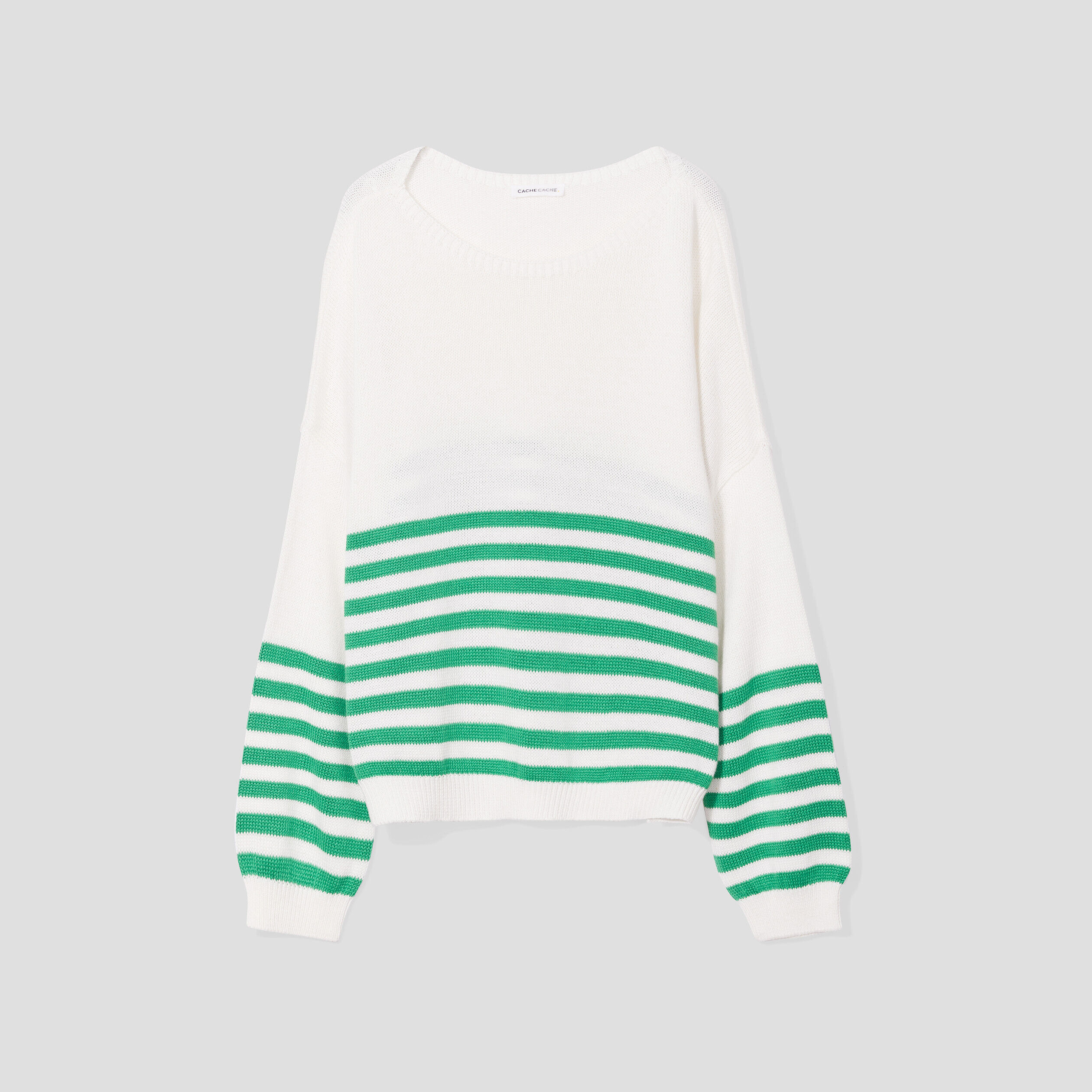 Pull manches longues vert femme | Cache Cache