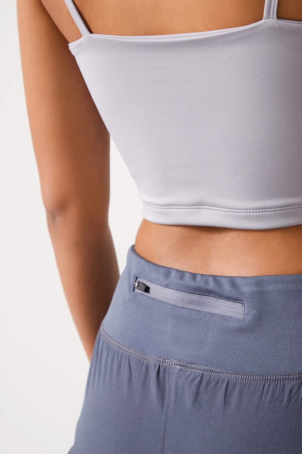 LOS OJOS  Anthrazitfarbene 2-Lagen-Sportshorts für Damen – Strumpfhose mit Shorts 2 in1