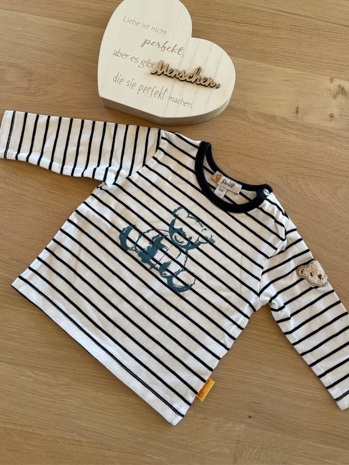 Steiff Longsleeve in Weiß/ Dunkelblau günstig kaufen 56